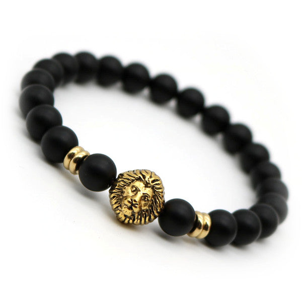 Matte Stone Lion Men's Bracelet