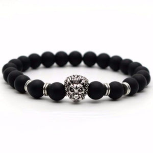 Matte Stone Lion Men's Bracelet